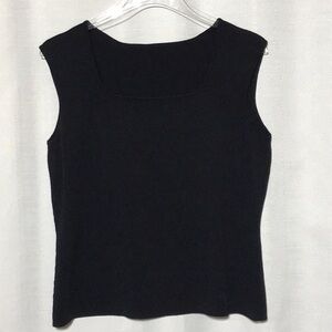 Classic Black Sleeveless Square Neck Women's Top